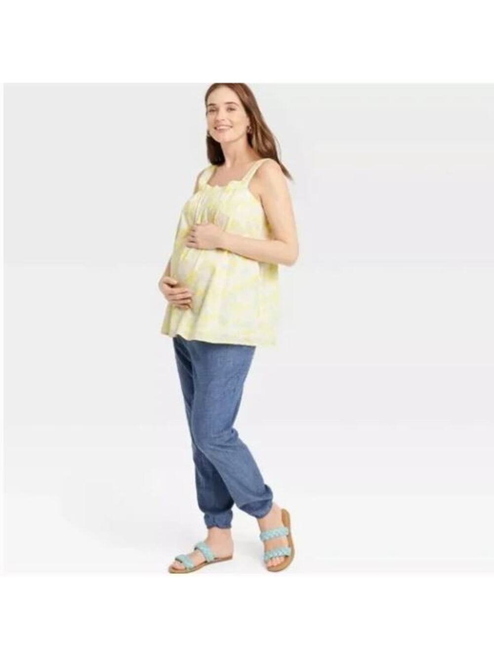 The Nines by HATCH™  Yellow Floral Maternity Tank Size Small  (Target Collab)